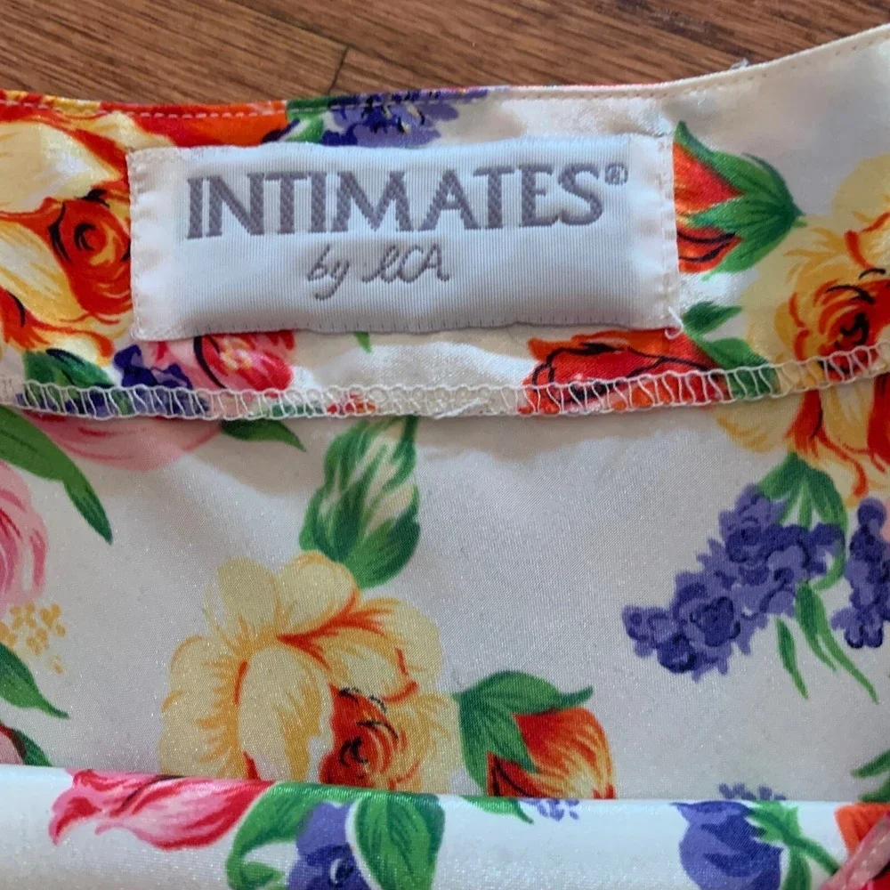 Intimates by LCA Floral Slip Dress V Neck Sleeveless Lingerie Medium